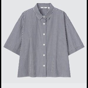 Uniqlo Blue and White Gingham Shirt